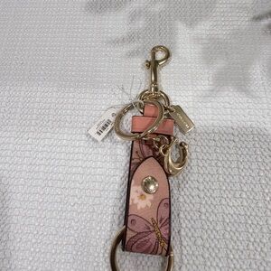 Coach Pink and Gold Butterfly Key Holder